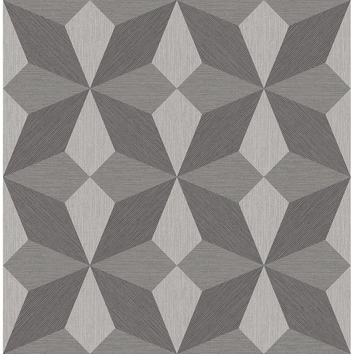 A-Street Prints Valiant Grey Faux Grasscloth Geometric Wallpaper - SKU 2908-25300