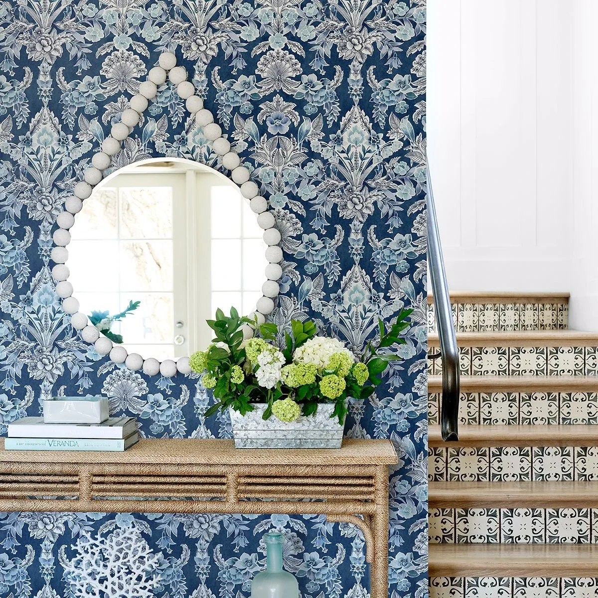 A-Street Prints Vera Blue Floral Damask Wallpaper - SKU 2903-25863