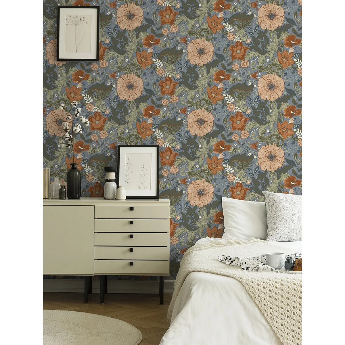 A-Street Prints Victoria Blue Floral Nouveau Wallpaper | Wallpaper Twins A-Street Prints Victoria Blue Floral Nouveau Wallpaper - SKU 2999-13108
