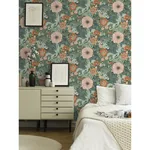 A-Street Prints Victoria Green Floral Nouveau Wallpaper | Wallpaper Twins A-Street Prints Victoria Green Floral Nouveau Wallpaper - SKU 2999-13109