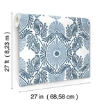 A-Street Prints Villa Blue Embellished Ogee Wallpaper - SKU 4122-72401