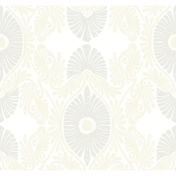 A-Street Prints Villa Bone Embellished Ogee Wallpaper - SKU 4122-72402