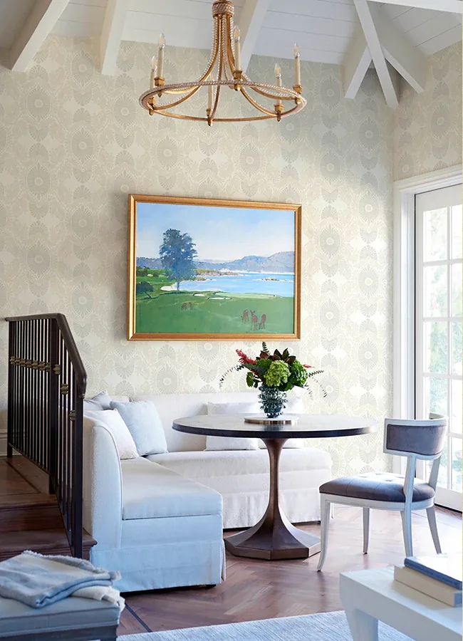 A-Street Prints Villa Bone Embellished Ogee Wallpaper - SKU 4122-72402