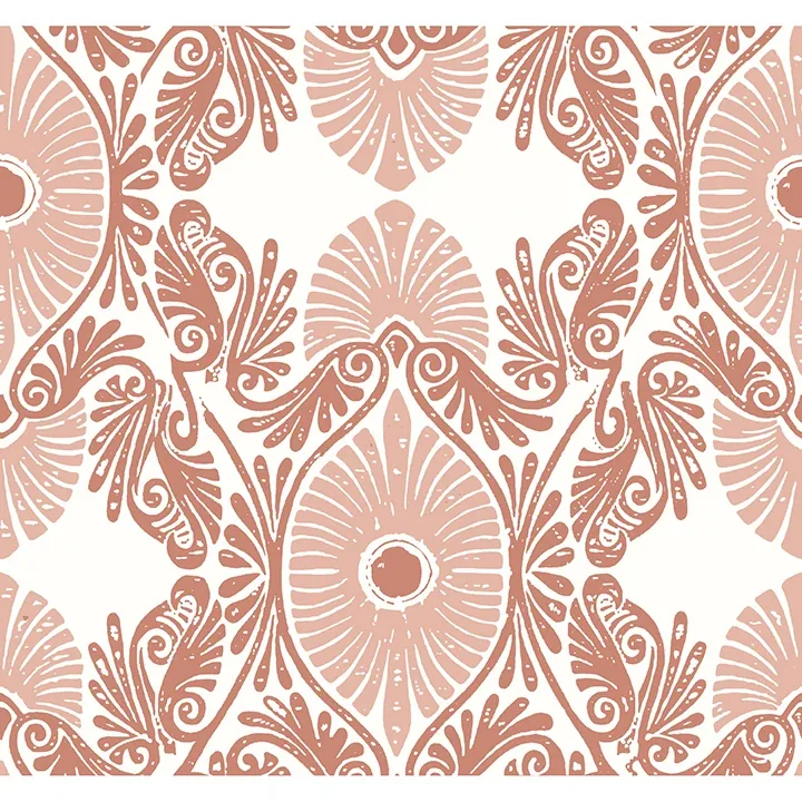 A-Street Prints Villa Raspberry Embellished Ogee Wallpaper - SKU 4122-72403