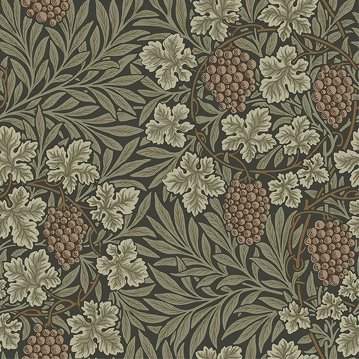 A-Street Prints Vine Dark Green Woodland Fruits Wallpaper - SKU 4153-82020