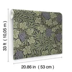 A-Street Prints Vine Dark Green Woodland Fruits Wallpaper | Wallpaper Twins A-Street Prints Vine Dark Green Woodland Fruits Wallpaper - SKU 4153-82020