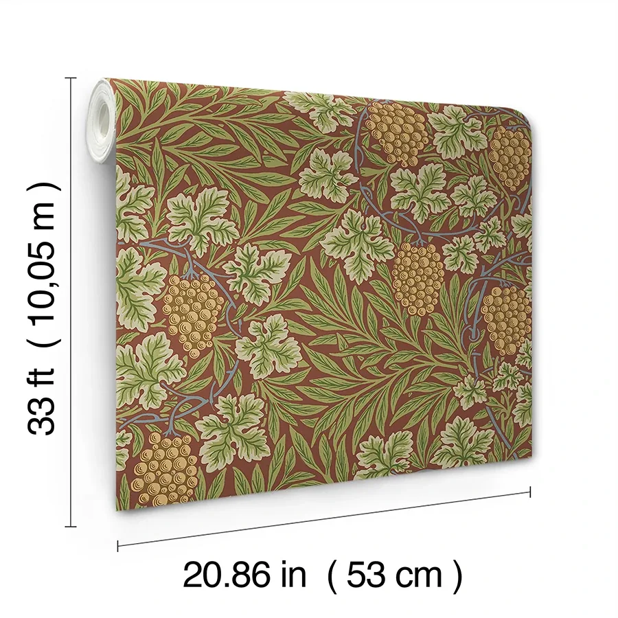 A-Street Prints Vine Ruby Woodland Fruits Wallpaper - SKU 4153-82018