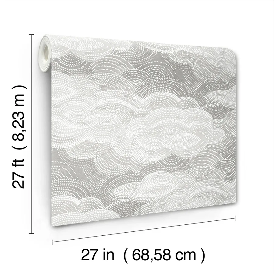 A-Street Prints Vision Grey Stipple Clouds Wallpaper | Wallpaper Twins A-Street Prints Vision Grey Stipple Clouds Wallpaper - SKU 4122-72406
