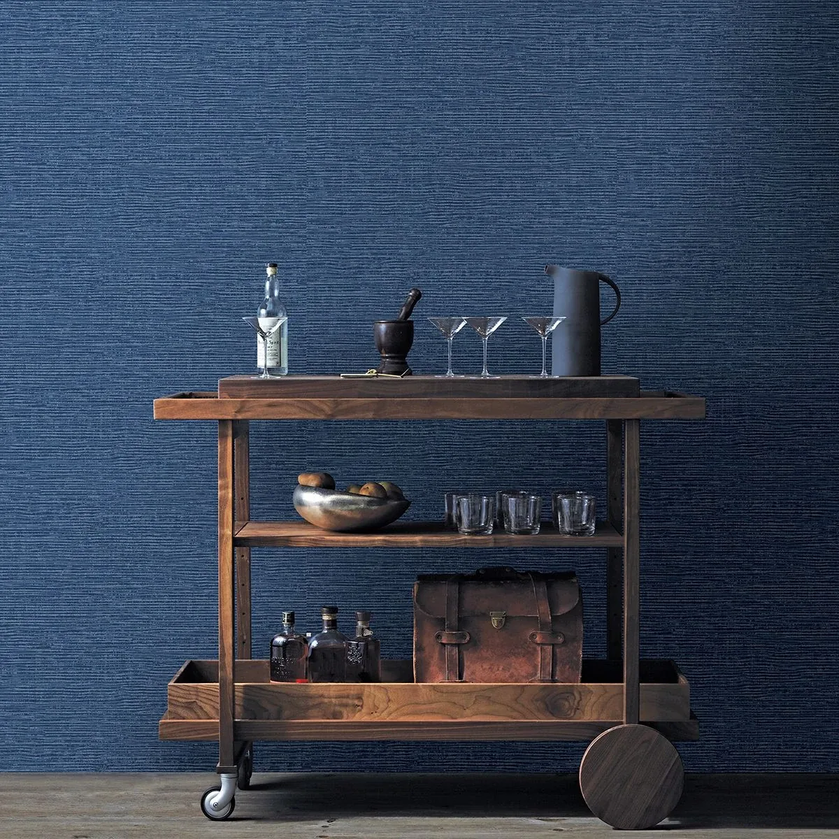 A-Street Prints Vivanta Navy Texture Wallpaper - SKU 2949-60412