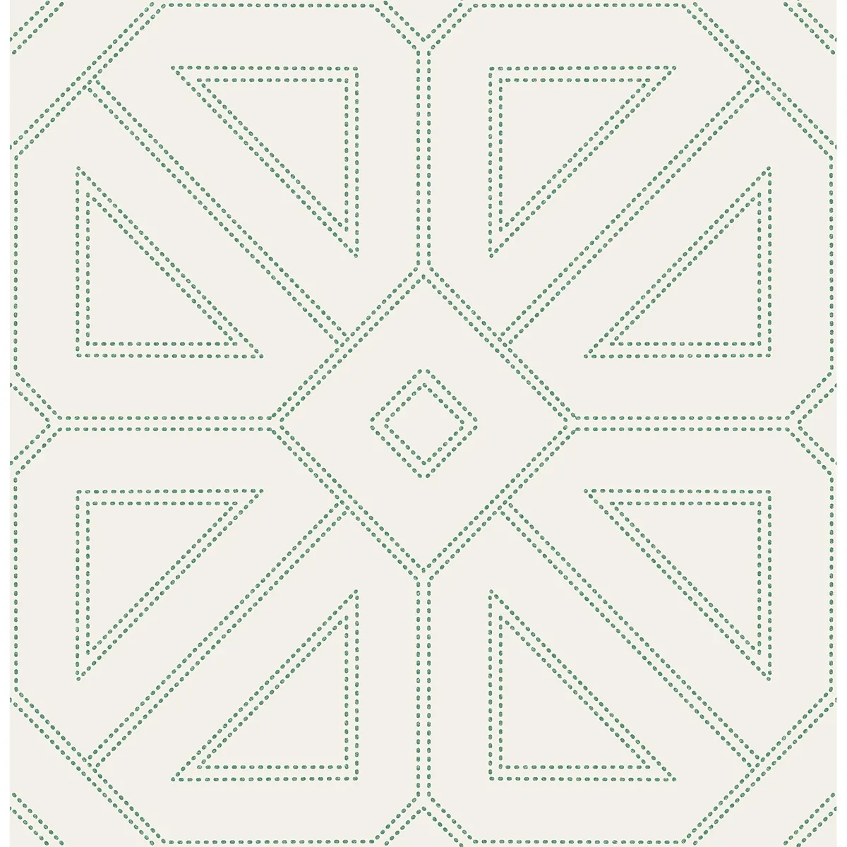 2973-87373 | Voltaire Green Beaded Geometric Wallpaper