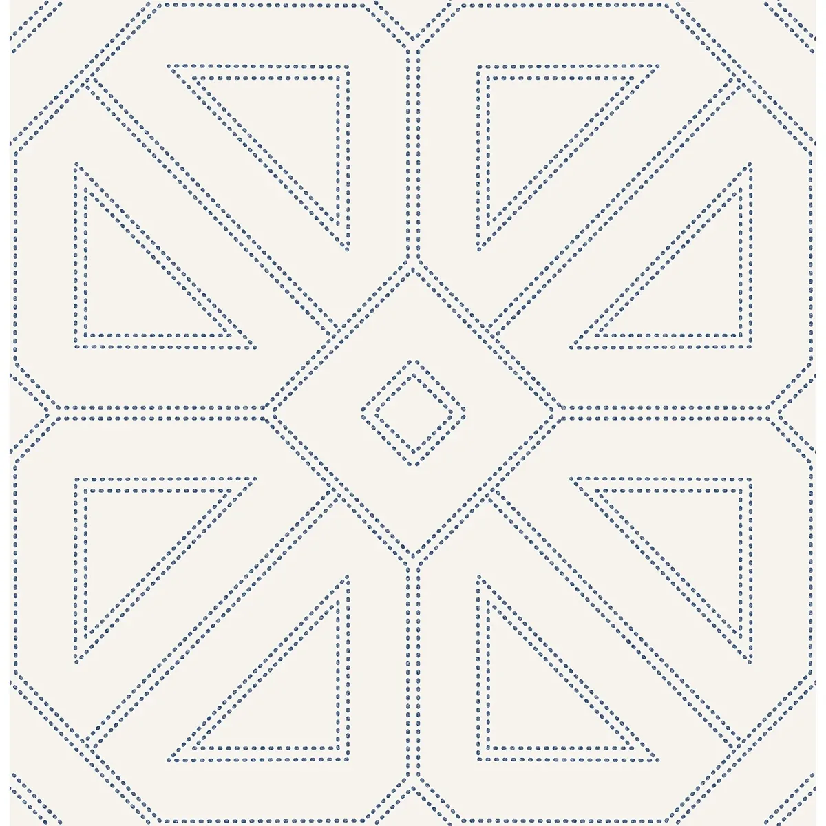 2973-87372 | Voltaire Indigo Beaded Geometric Wallpaper