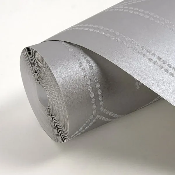 A-Street Prints Voltaire Platinum Beaded Geometric Wallpaper - SKU 2902-87338
