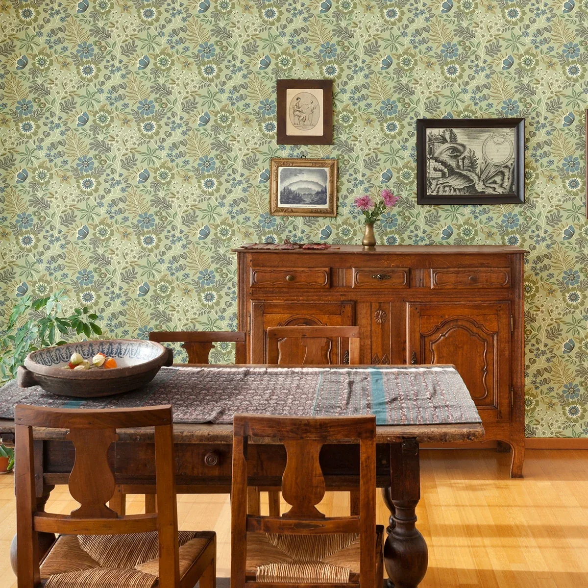 A-Street Prints Voysey Green Floral Wallpaper - SKU 2970-87532