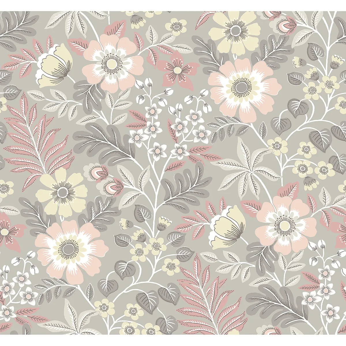 A-Street Prints Voysey Pink Floral Wallpaper - SKU 2970-87536