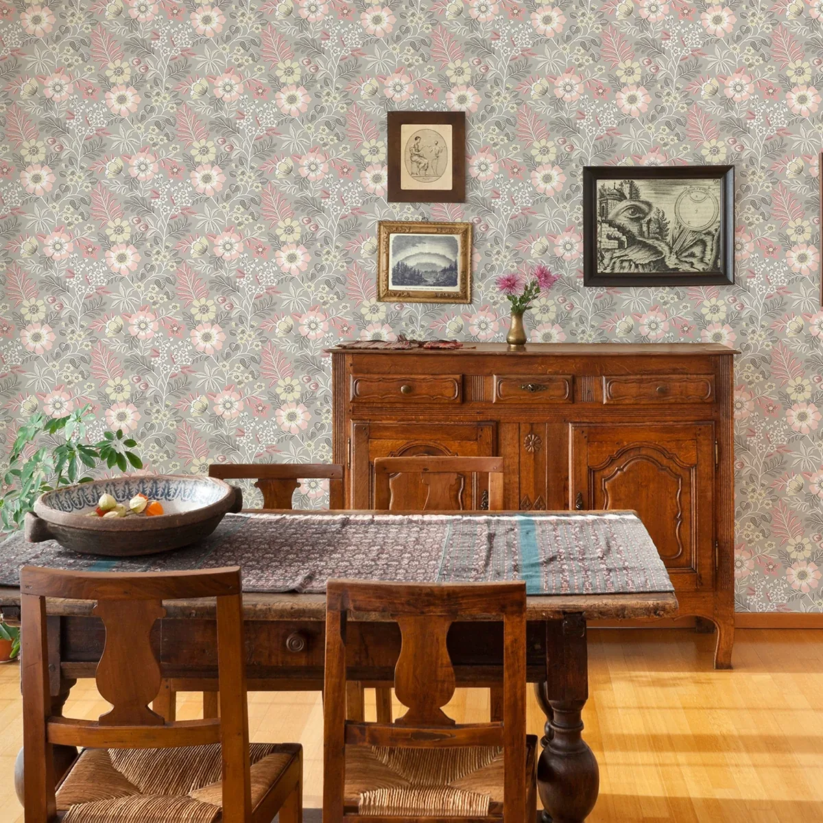 A-Street Prints Voysey Pink Floral Wallpaper | Wallpaper Twins A-Street Prints Voysey Pink Floral Wallpaper - SKU 2970-87536