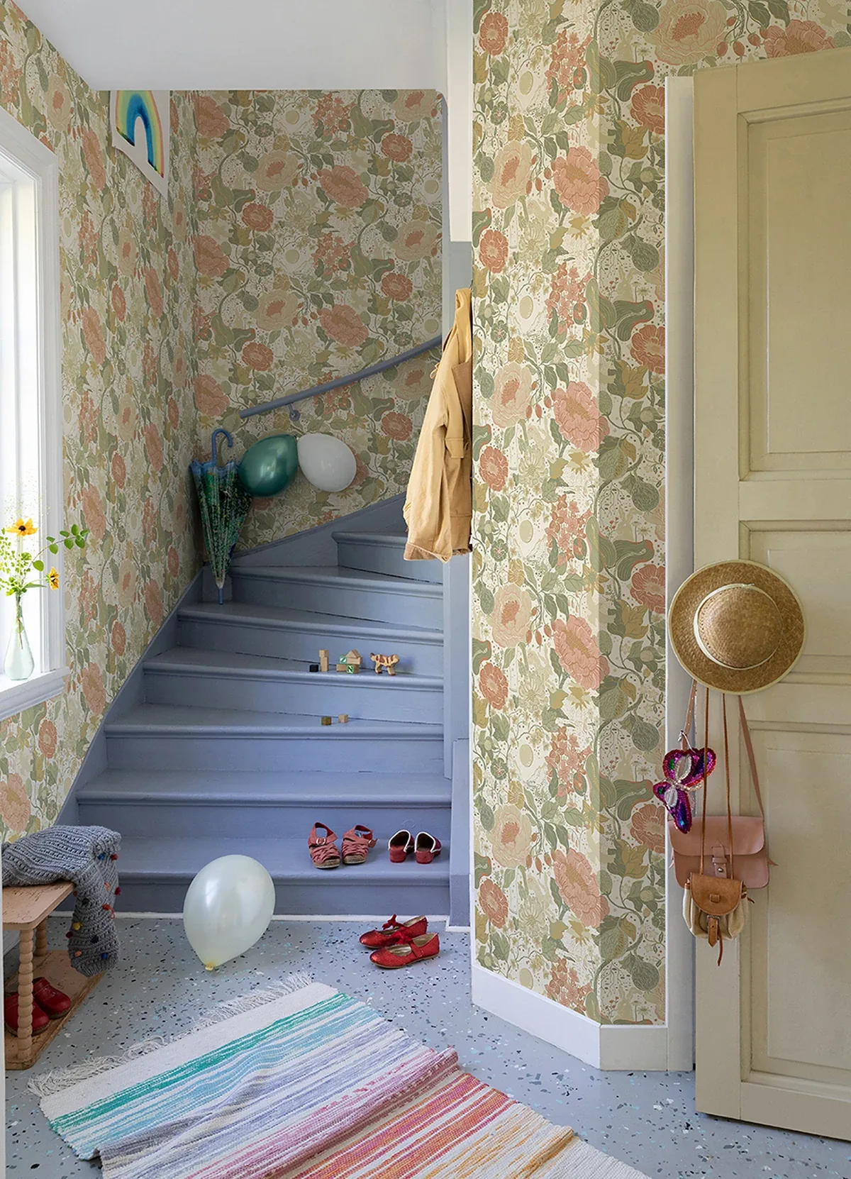 A-Street Prints Växa Green Rabbits & Rosehips Wallpaper - SKU 4111-63012