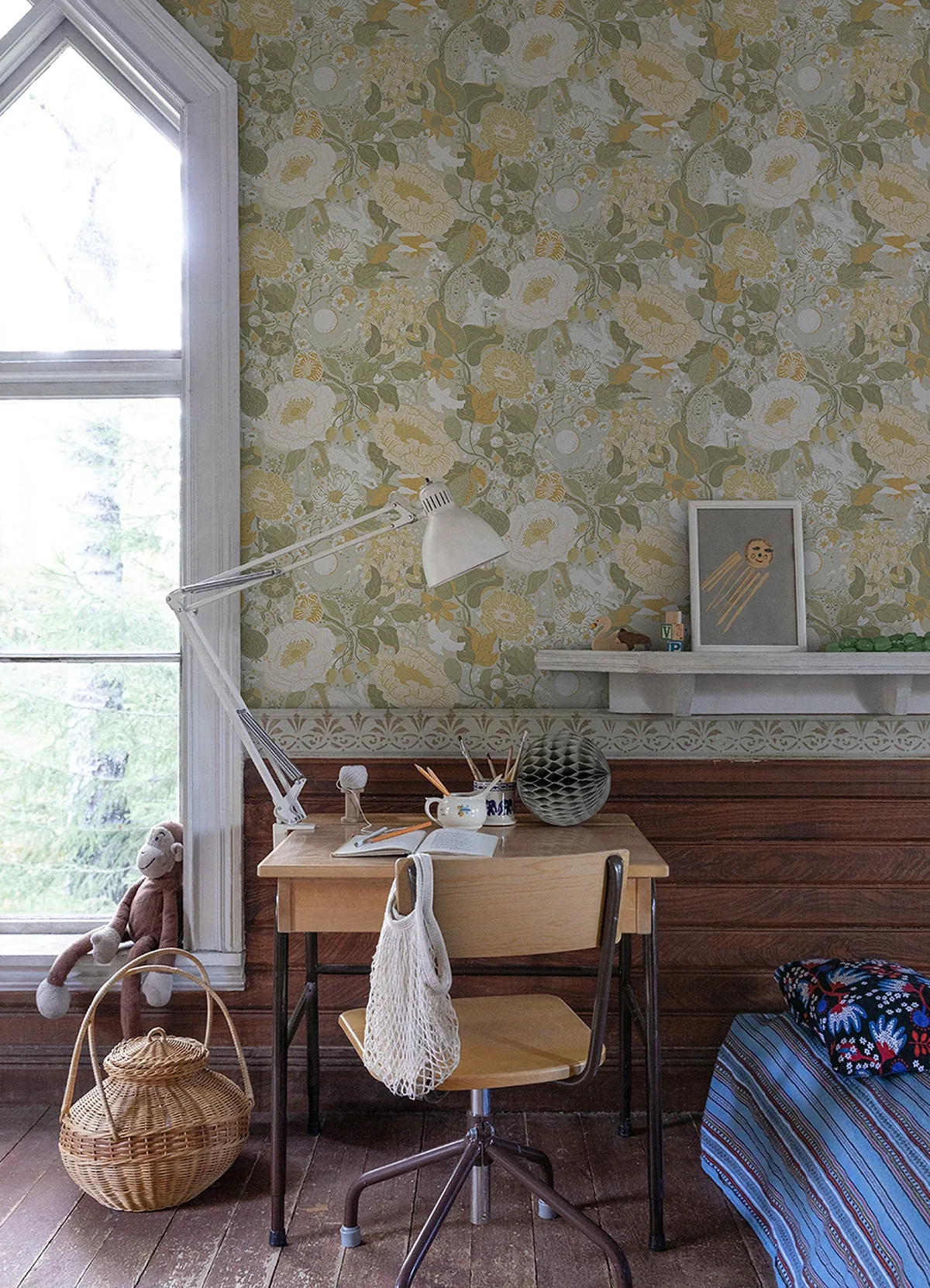 A-Street Prints Växa Grey Rabbits & Rosehips Wallpaper - SKU 4111-63015