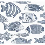 A-Street Prints Wailea Indigo Tropical School Wallpaper | Wallpaper Twins A-Street Prints Wailea Indigo Tropical School Wallpaper - SKU 2927-80202