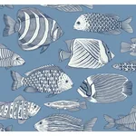 A-Street Prints Wailea Sky Blue Tropical School Wallpaper - SKU 2927-80212
