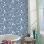 A-Street Prints Wailea Sky Blue Tropical School Wallpaper - SKU 2927-80212