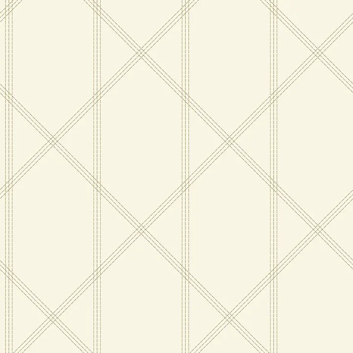 4074-26608 | Walcott Cream Stitched Trellis Wallpaper