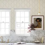 A-Street Prints Walcott Cream Stitched Trellis Wallpaper - SKU 4074-26608