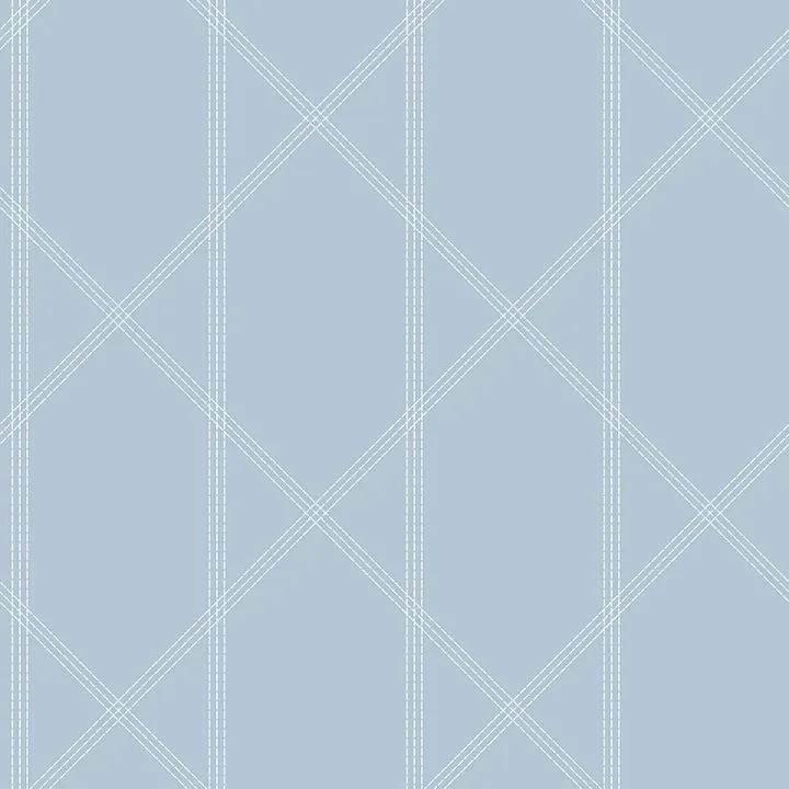 4074-26607 | Walcott Light Blue Stitched Trellis Wallpaper