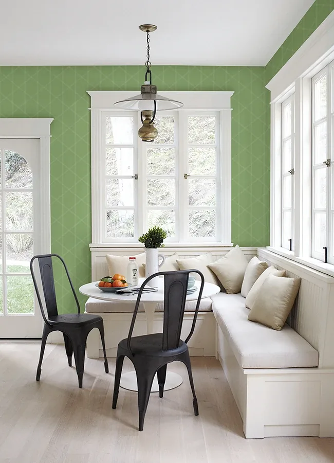 A-Street Prints Walcott Light Green Stitched Trellis Wallpaper - SKU 4074-26605