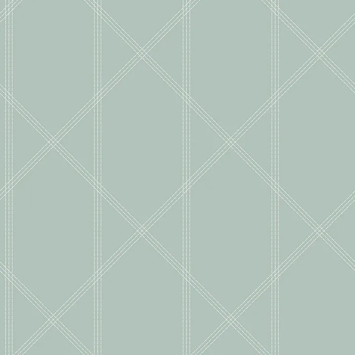4074-26606 | Walcott Seafoam Stitched Trellis Wallpaper