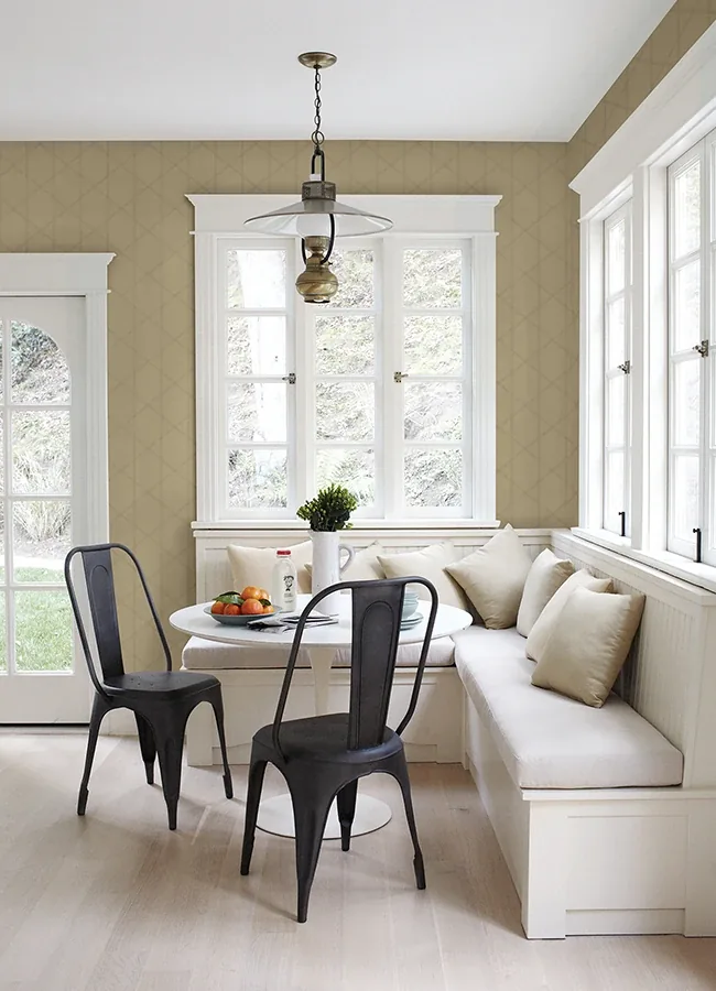 A-Street Prints Walcott Taupe Stitched Trellis Wallpaper - SKU 4074-26610