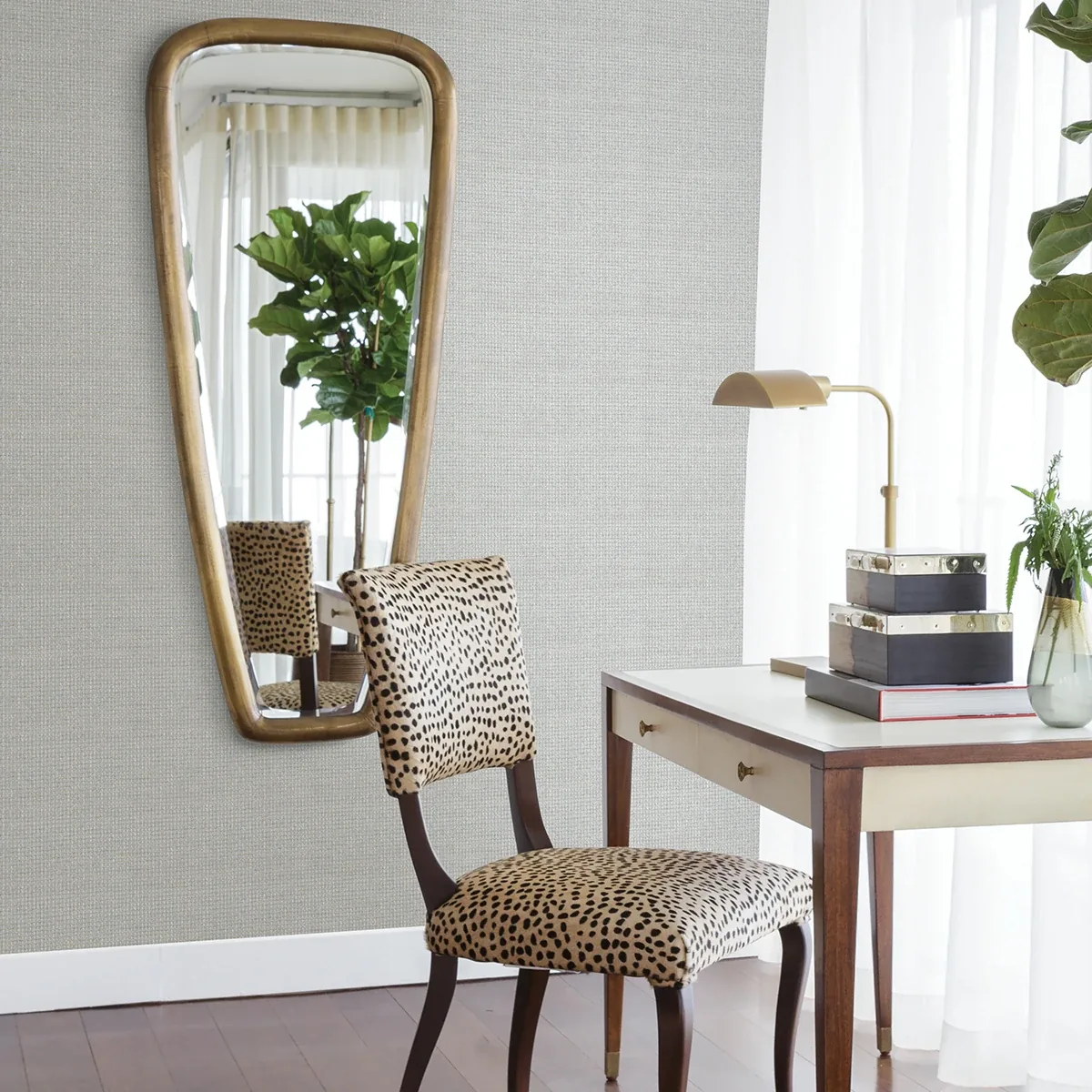 A-Street Prints Wancahi Grey Grasscloth Wallpaper - SKU 2829-80017