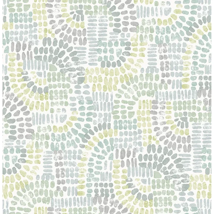 4146-27214 | Wanderer Aquamarine Mosiac Wallpaper