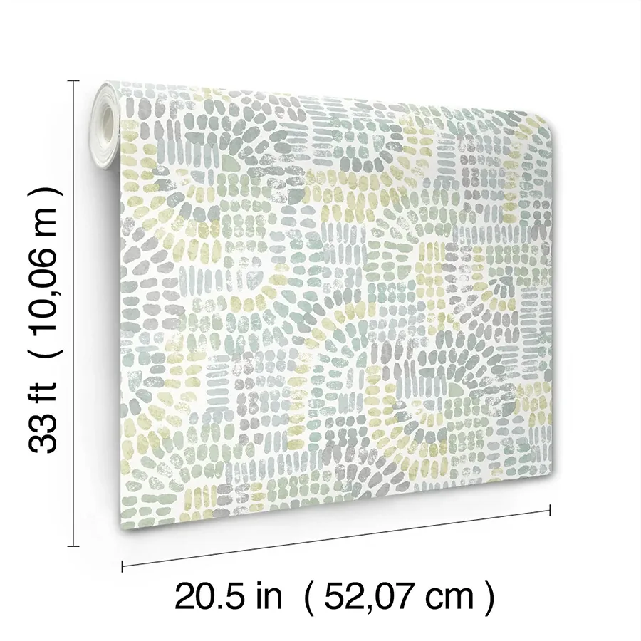 A-Street Prints Wanderer Aquamarine Mosiac Wallpaper - SKU 4146-27214