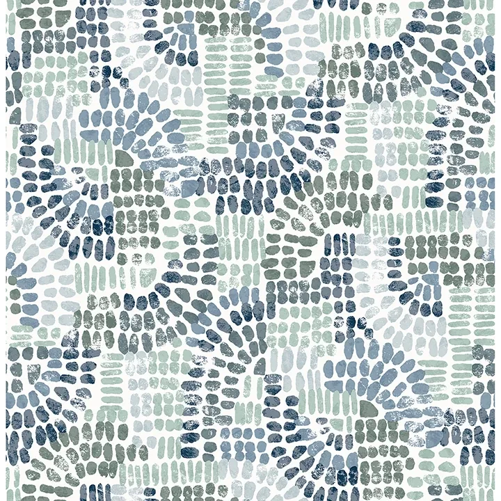 4146-27215 | Wanderer Blueberry Mosiac Wallpaper