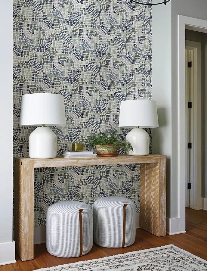 A-Street Prints Wanderer Blueberry Mosiac Wallpaper - SKU 4146-27215