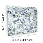 A-Street Prints Wanderer Blueberry Mosiac Wallpaper - SKU 4146-27215