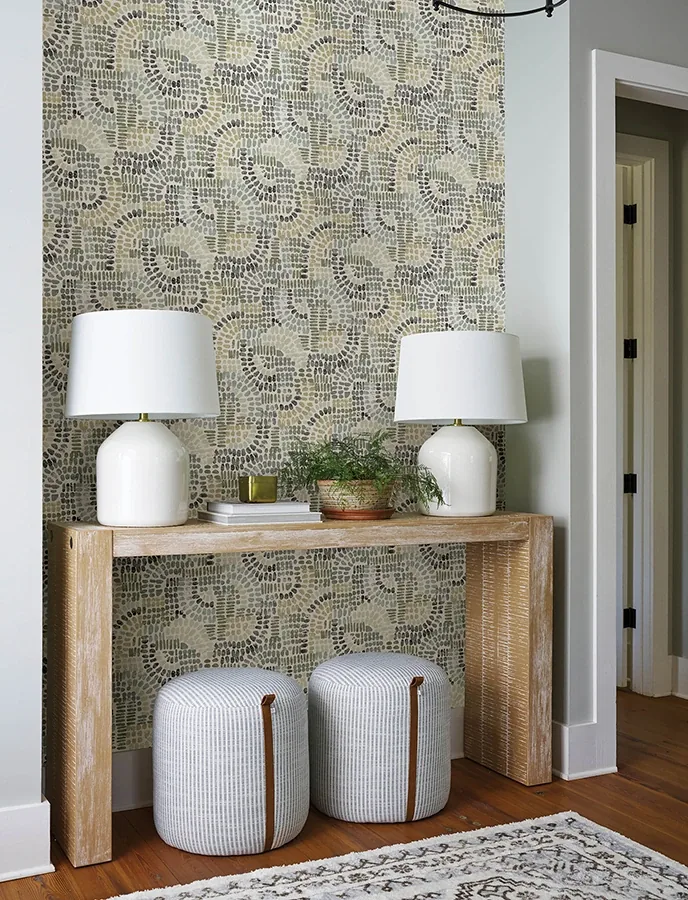 A-Street Prints Wanderer Evergreen Mosiac Wallpaper - SKU 4146-27217