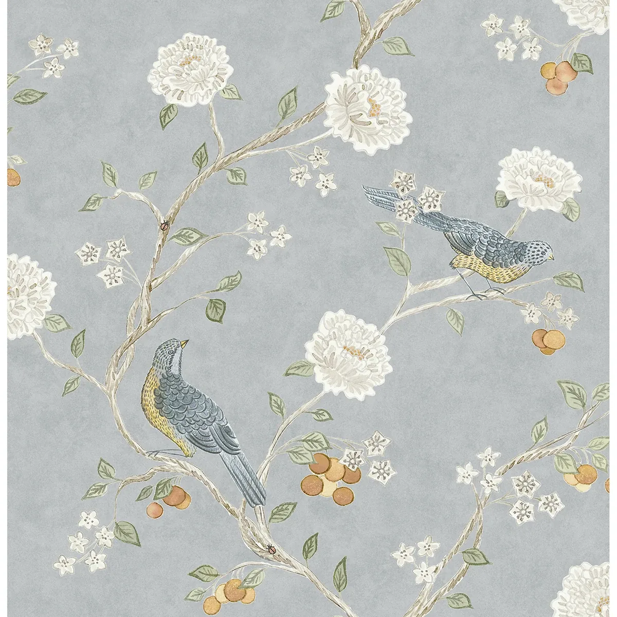 AST4362 | Wellesley Blue Heather Chinoiserie Wallpaper