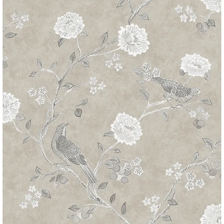 A-Street Prints Wellesley Taupe Chinoiserie Wallpaper - SKU AST4969