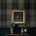 A-Street Prints Westley Black Plaid Wallpaper - SKU 4147-27388