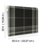 A-Street Prints Westley Black Plaid Wallpaper - SKU 4147-27388