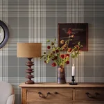 A-Street Prints Westley Grey Plaid Wallpaper - SKU 4147-27384