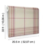 A-Street Prints Westley Magenta Plaid Wallpaper - SKU 4147-27385