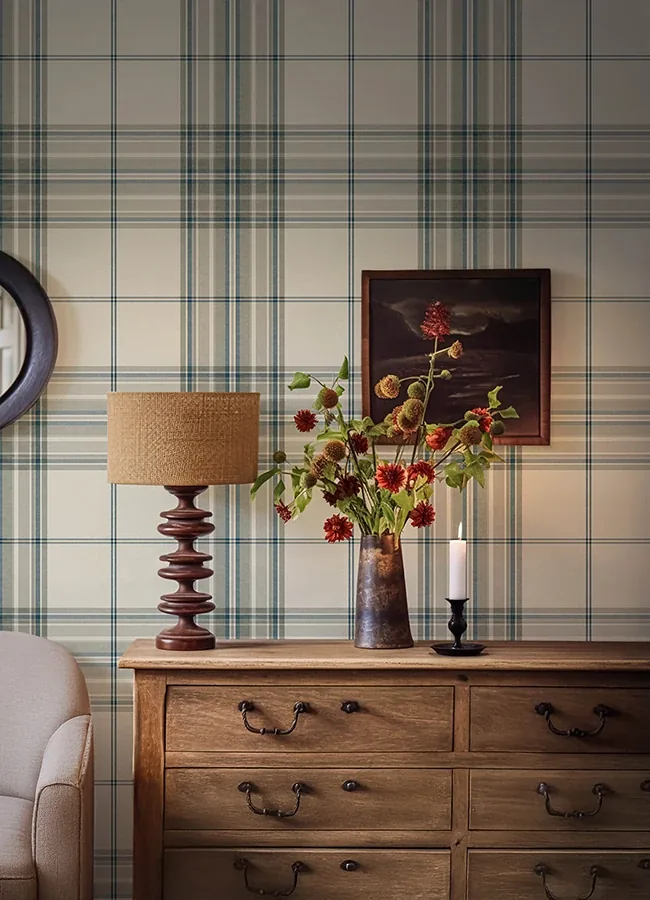 A-Street Prints Westley Moss Plaid Wallpaper - SKU 4147-27387