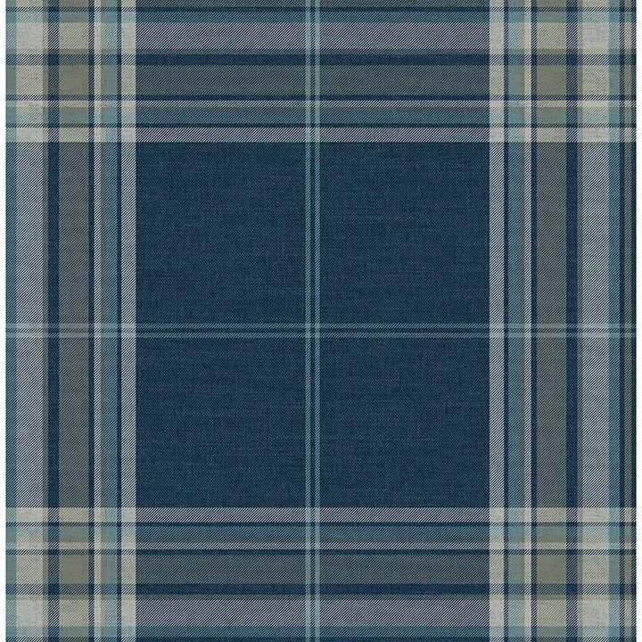 A-Street Prints Westley Navy Plaid Wallpaper - SKU 4147-27386