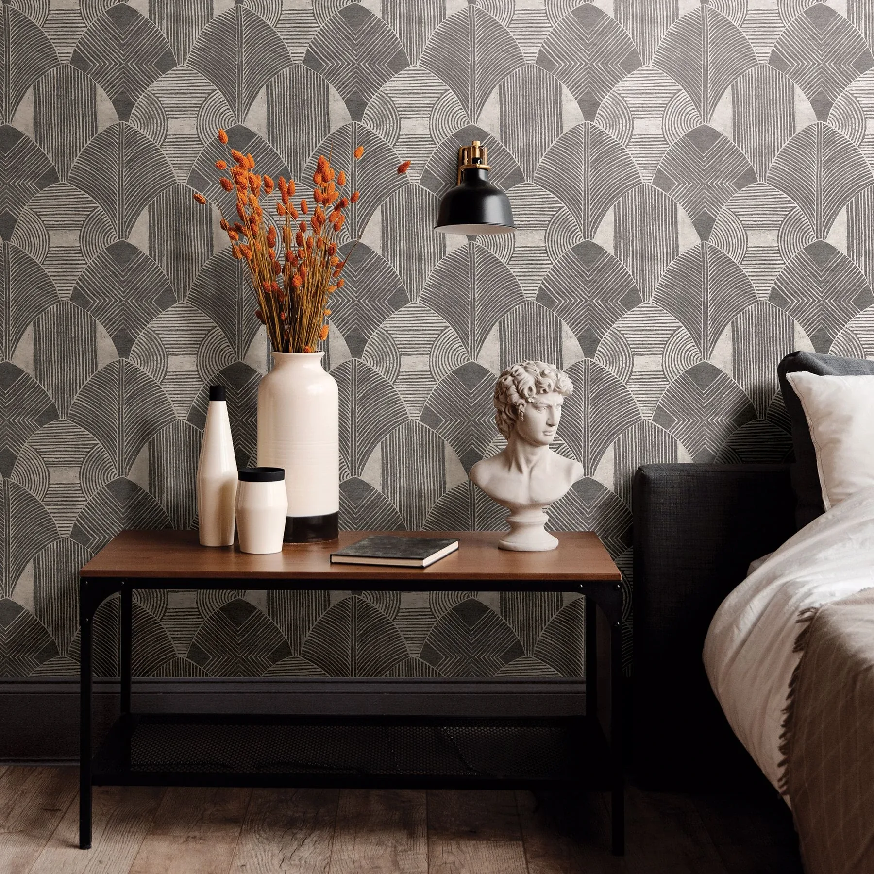 A-Street Prints Westport Charcoal Geometric Wallpaper - SKU 2964-25928