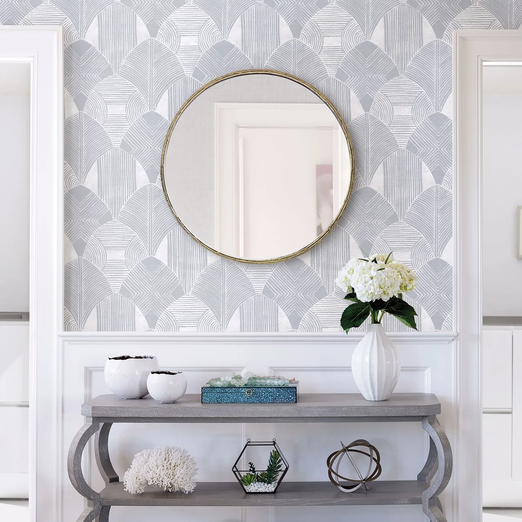 A-Street Prints Westport Pewter Geometric Wallpaper - SKU 2964-25929