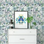 A-Street Prints Whimsy Blue Fauna Wallpaper - SKU 2821-12804