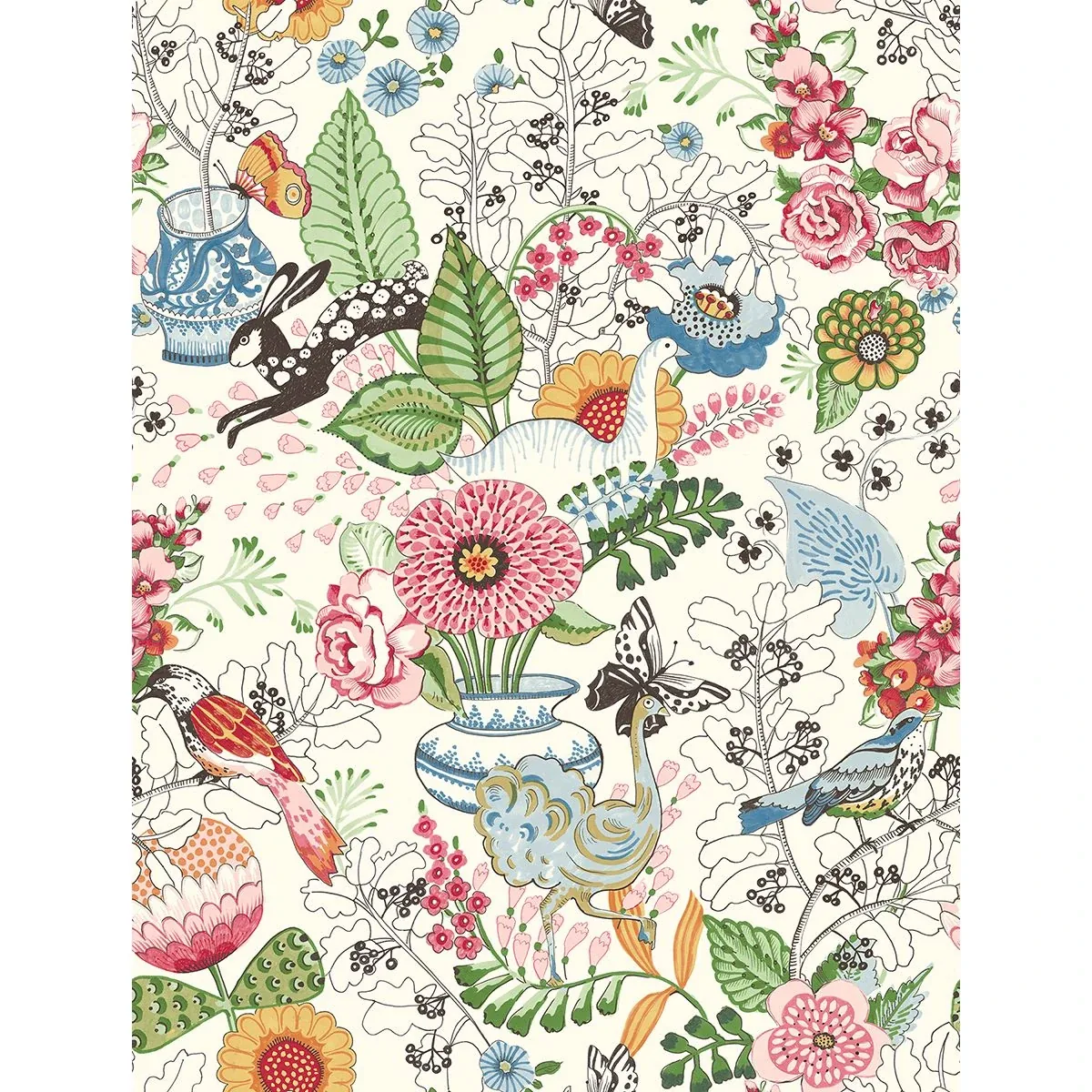 2821-12801 | Whimsy Multicolor Fauna Wallpaper