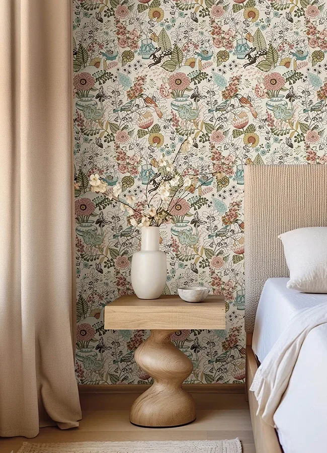 A-Street Prints Whimsy Pink Fauna Wallpaper - SKU 4135-12802